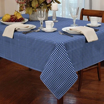 Image of Classic Home Store Alan Symonds Tablecloths Gingham Tablecloth Blue 54 x