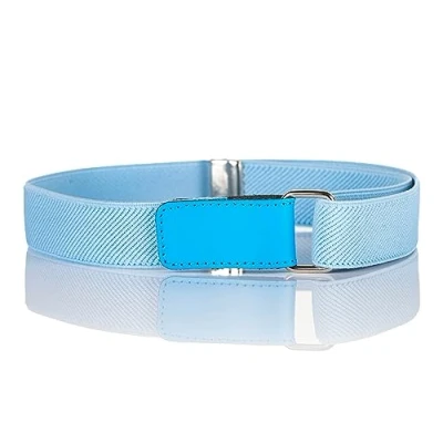 Image of Olata Children’s Stretch Elasticated Belt with Adjustable Hook and Loop Fastening 5 12 years. Light Blue