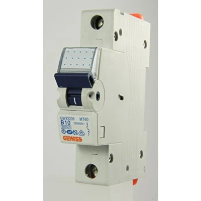 Image of GEWISS B 10 Amp MCB BSEN 60898 GW92206