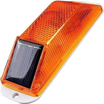 Image of Aolyty Solar Strobe Warning Light Sensitive LED Lamp Super Bright IP54 Waterproof Wireless Control Flashing Beacon Barricade Construction Safety Road Signs Flash Traffic Lights (Yellow)