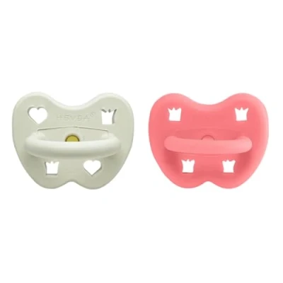 Image of HEVEA Natural Rubber Dummy Pacifier Orthodontic 3 36 Months Hygienic One Piece Design for Newborns to Toddlers, BPA Free, Soft &amp; Durable 2 Pack (Winter Berry)