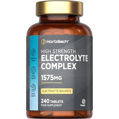 Image of Electrolyte Tablets 1575mg 240 Vegan with Potassium, Chloride, Calcium, Magnesium, &amp; Sodium Keto Powder Alternative by Horbaach