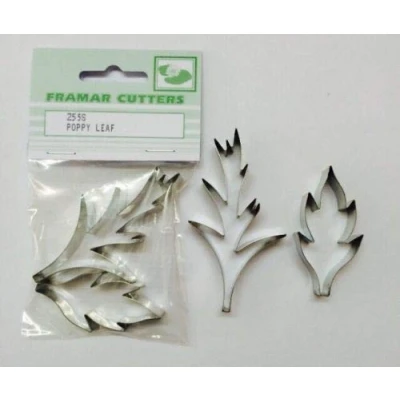 Image of Framar Cutters Poppy Leaf cutter Set Design number #255S for sugarpaste sugarflower paste etc