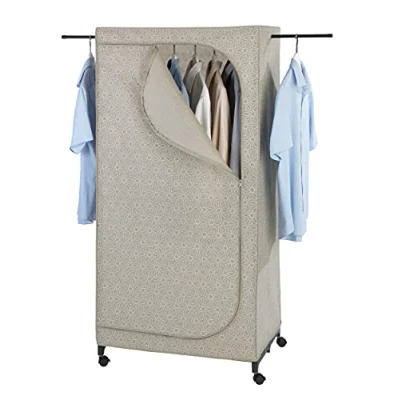 Image of WENKO Balance Wardrobe with Wheels Mobile Folding, taupe, Kleiderschrank