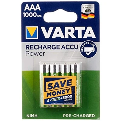 Image of Varta 43471 Ready to Use AAA (Micro)/HR03 (5703) 1000 mAh, Blister LSD NiMH Akku (Ready Use), 1,2 V , 5er pack (5 x 40 Stück)