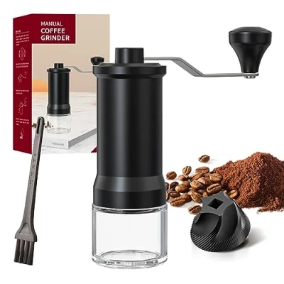 Image of JinRui T Manual Coffee Grinder,Hand Grinder Ceramic Burr,Manual Bean Grinder,Mini for Home, Travel, Camping