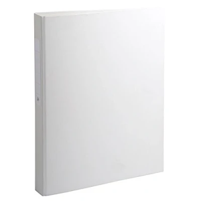Image of Exacompta Ref 54388E PP Covered Ring Binder Suitable for Storing A4 Documents, 2 Rings, 40mm Spine, Holds Up To 400 Sheets, Sturdy Cardboard White