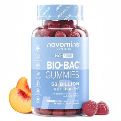 Image of Probiotic Gummies 50 Billion CFU High Strength Supplements for Men and Women Bio Bac Adults 11 Strains of Live Bacteria Immune &amp; Gut Support by Novomins