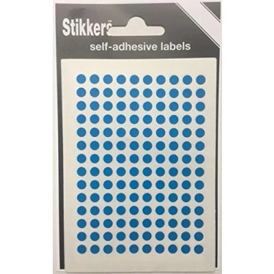 Image of 980 Blue 5mm Sticky Coloured Dots Easy Peel Self Adhesive Colour Coding Round Labels Circle Stickers