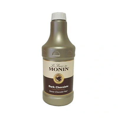 Image of MONIN Premium Dark Chocolate Sauce 1.89L for Frappes, Desserts, Cocktails, Hot Chocolates and Garnishes..Vegan Friendly, Allergen Free. 100% Natural Flavour