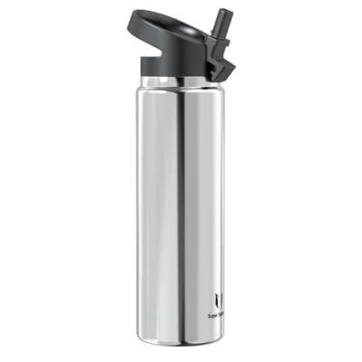 Image of Super Sparrow Water Bottle Insulated 1000ml Wide Mouth Metal SwivelSip Flask BPA Free, Leak Proof Ergonomic Straw Bottles for Work, Gym, Travel, Sports