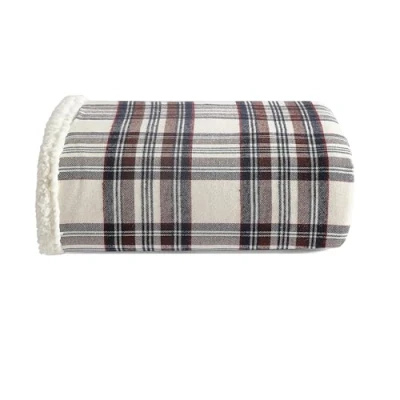 Image of Eddie Bauer Throw Blanket, Super Soft Reversible Sherpa Fleece Bedding, Ideal Christmas &amp; White Elephant Gifts, Cozy Plaid Blankets for Couch (Edgewood Khaki, Throw)