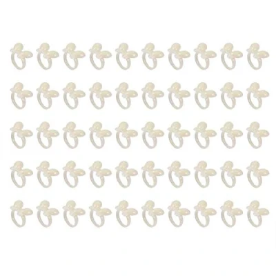 Image of 50Pcs/Set Polish Gel Nail Chart Ring, Flower Butterfly Manicure Tip for Art Color Display Tool(Beige Butterfly)