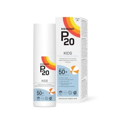 Image of Riemann P20 Sun cream/lotion for Kids (+1 yr) SPF50+. All day long, Once a day, Hydrating, Absorbs Fast, Long lasting, 5*UVA &amp; UVB, protects up to 10hrs, water resistant 3hrs, no Octocrylene.