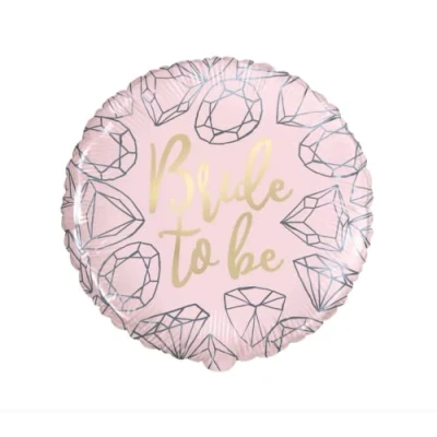 Image of Pink Diamond Bride to Be Round Foil Balloon (45cm) Unique &amp; Elegant Party Decoration Ideal for Bridal Showers Bachelorette Parties 1 Pc