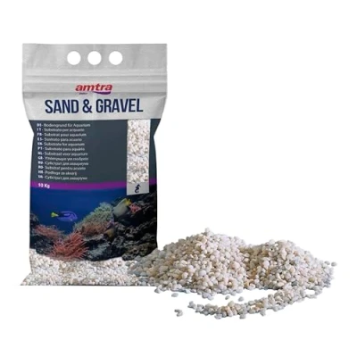 Image of AMTRA GRAVEL NOA Natural aquarium gravel, decorative floor, white coarse grains size 2 5 mm, 10KG