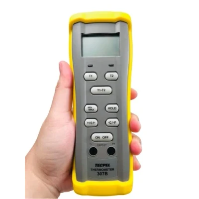 Image of TECPEL DTM 307B digital Dual input Thermometer with type k bead thermocouple
