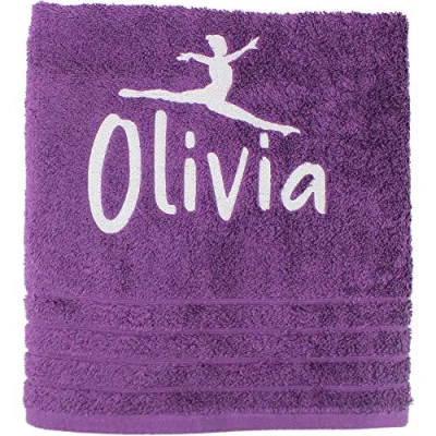 Image of TeddyTs Personalised Ballet Towel (Purple, Bath Towel)