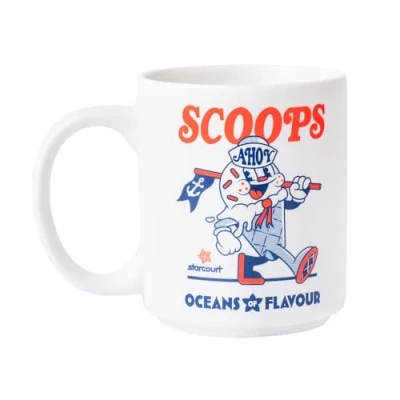 Image of Grupo Erik Stranger Things Scoops Ahoy Ceramic Mug 35 cl / 350 ml 11.8 oz 3.94 x 3.15 inches 10 8 cm Coffee Tea Cool Gifts Merchandise