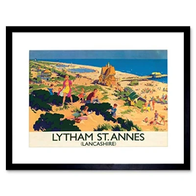 Image of Wee Blue Coo England Lancashire Lytham St Annes British Rail Frame Art Print Picture F12X1230