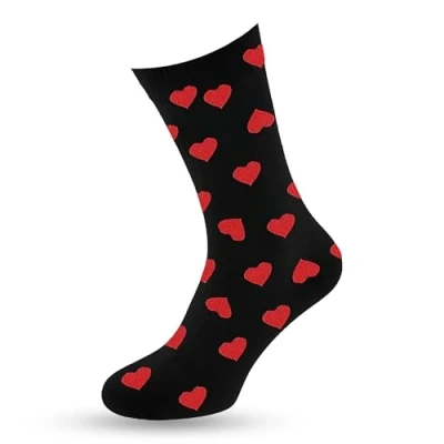 Image of AKH® Valentine&#039;s Day Men&#039;s Socks One Size UK 6 10 Novelty Heart Print Cotton for Him Comfortable and Festive Gift Idea