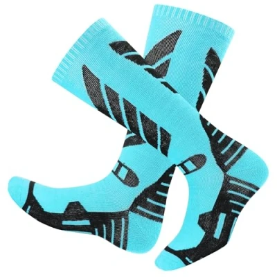 Image of wanchel Merino Wool Ski Socks 2 Pairs Knee High Skiing Socks, Winter Warm Snowboard Thermal