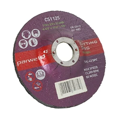 Image of (Pack of 10) Parweld 115 x 2.5mm Steel Cutting Discs (4.5&quot; Metal Discs)