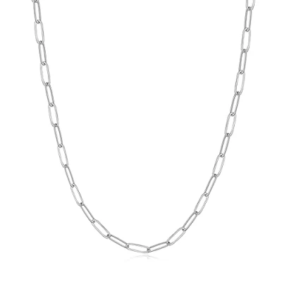 Image of Philip Jones Silver Plated Small Link Paperclip Necklace