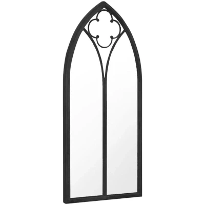 Image of vidaXL Garden Mirror Black 70x30 cm Iron for Outdoor Use