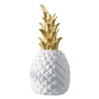 Image of æ— Pineapple Decoration Ornaments Nordic Fruit Shape Resin Home Bedroom Desktop White