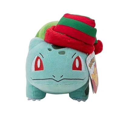 Image of Pokémon Seasonal Plush Bulbasaur with Striped Hat 8 Inch Unique Accessory
