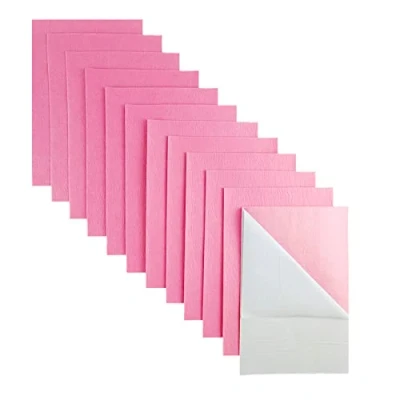 Image of Jtnohx Self Adhesive Felt, 11 Pieces Stiff Sticky Felt for Crafts, 20x30cm Sheets with Backing, Drawer Liner Jewelry Box (Pink)