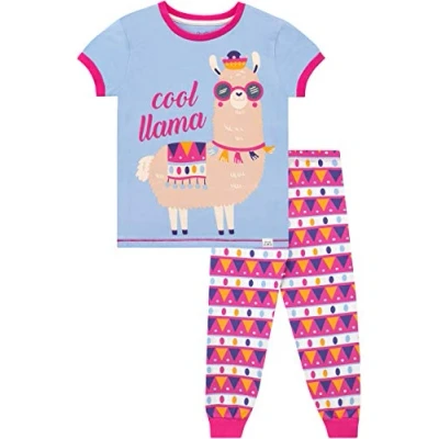 Image of Harry Bear Girls Llama Pyjamas Blue Age 12 to 13 Years