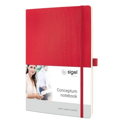Image of SIGEL CO314 Premium Notebook squaRed, A4, softcover, Red Conceptum