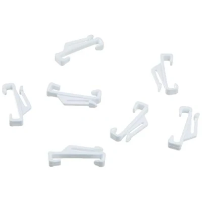 Image of Merriway BH03705 (16 Pcs) Curtain Track Rail Gliders Hooks To Fit White Harrison Drape Pack of 16 Pieces