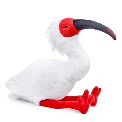 Image of lilizzhoumax Simulation Crested Ibis Plush Toy 27cm/10, Cute Realistic Stuffed Animal Wild Toy, Super Soft Home Decoration Toys Gift for Kids and girl
