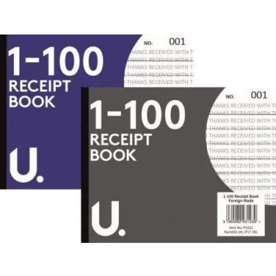 Image of Half Size Duplicate Receipt Book Numbered Cash 1 100 Pages Pad Carbon Invoice