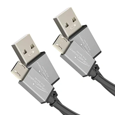 Image of KabelDirekt Micro USB 2.0 cable 2x 1m (high speed data and charger cable, suitable for smartphones tablets with a port, black/space grey) PRO Series