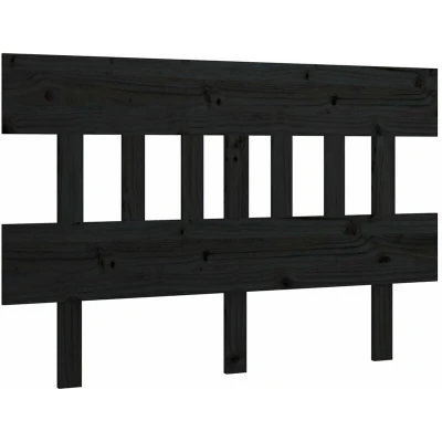 Image of vidaXL Solid Wood Pine Bed Headboard in Black Rustic Style Comfortable Back Support for Bedroom Decor
