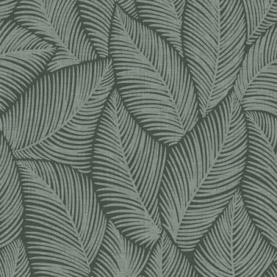 Image of Muriva Denver Leaf Wallpaper Floral/Nature Themed Modern for Living Room, Bedroom, Hallway Decorative Luxury Green