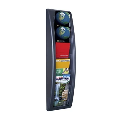 Image of Fast Paper Quick Fit Literature Holder Wall mount 5 x 1/3xA4 Pocket W180xD95xH650mm Black Ref 4062.01