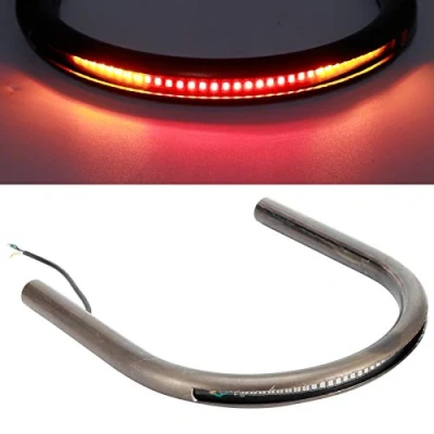 Image of Motorcycle Frame Loop Light,Motorcycle Rear Seat Hoop, Mounting Bracket Tail Hoop For Cafe Racer Style Flat Pipe Tube Fit Bentian With Brake Turn Signal Light (230mm)
