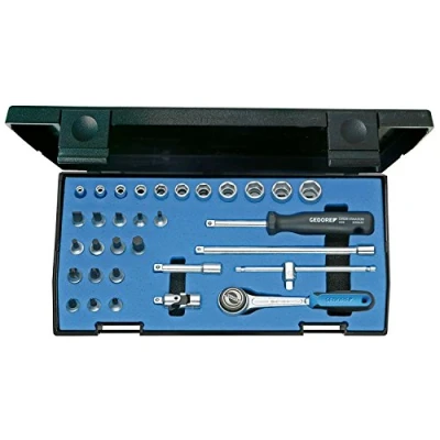 Image of Gedore Socket set 1/4&quot; 32 pcs hex IN IS PH PZ