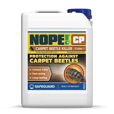 Image of NOPE! CP Carpet Beetle Killer 5L Fast Acting, Odourless and Stainless Treatment for home use. HSE Registered