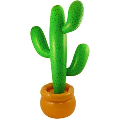 Image of 86 cm Inflatable Cactus Mexican Scene Setter Party Decoration Accessory (Green)