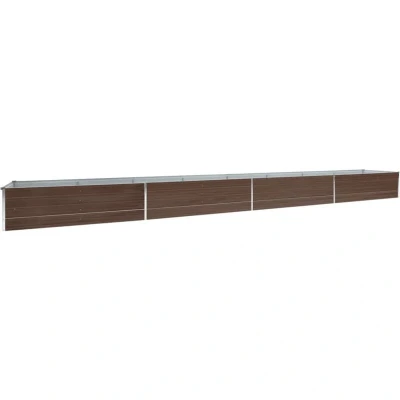 Image of vidaXL Garden Raised Bed Galvanised Steel 600x80x45 cm Brown