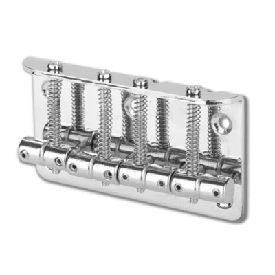 Image of 4 String Hardtail Bridge, Bass Bridge Saddles for Fender Precision Saddle 80mm Metal Tailpiece Electric Replacement Accessory(Silver)
