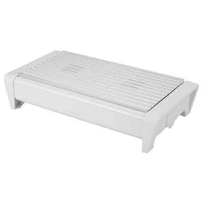 Image of Brabantia 477164 Food Warmer, 2 Burner White with Grey Grill, 40 x 20 10 cm