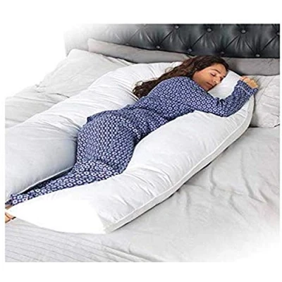 Image of Y H YORKSHIRE HOMEWARE Extra Filled Comfort V/U Pillow Body Back Support Nursing Maternity Pregnancy Pillows Hollowfibre Filling Made In Uk (9Ft U Pillow)