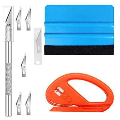 Image of SECALIFE 8 Pcs Vinyl Wrap Install Tool Window Film Tint Application Kit Craft Wallpaper with Squeegee, Trimming for Wrapping, Works, Tinting